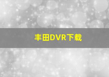 丰田DVR下载