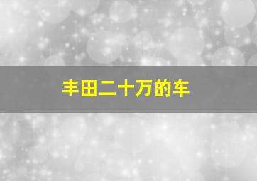 丰田二十万的车