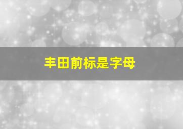 丰田前标是字母