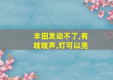 丰田发动不了,有吱吱声,灯可以亮