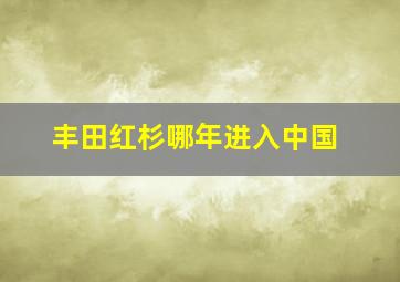 丰田红杉哪年进入中国