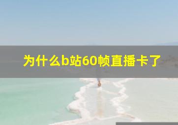 为什么b站60帧直播卡了