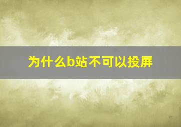 为什么b站不可以投屏