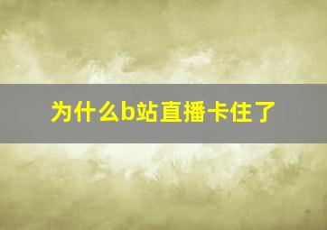 为什么b站直播卡住了