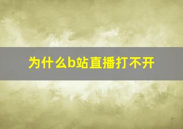 为什么b站直播打不开