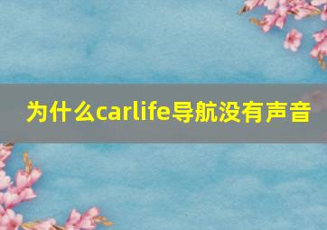 为什么carlife导航没有声音