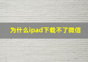 为什么ipad下载不了微信