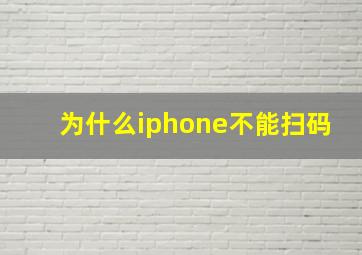 为什么iphone不能扫码