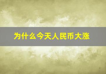 为什么今天人民币大涨