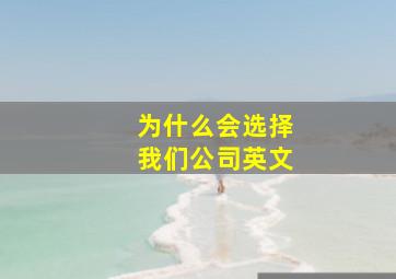 为什么会选择我们公司英文