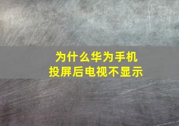 为什么华为手机投屏后电视不显示