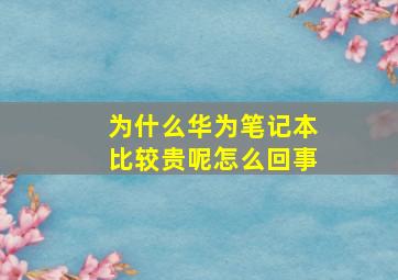 为什么华为笔记本比较贵呢怎么回事