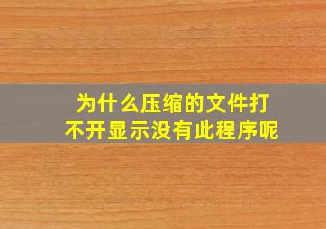 为什么压缩的文件打不开显示没有此程序呢