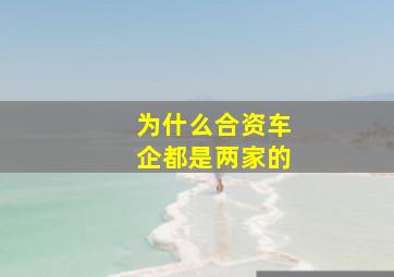 为什么合资车企都是两家的