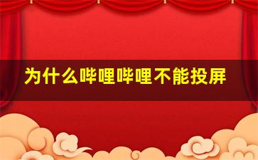 为什么哔哩哔哩不能投屏