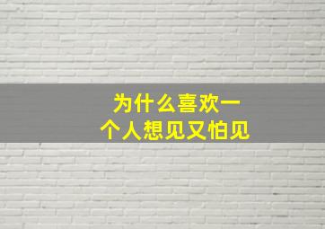 为什么喜欢一个人想见又怕见