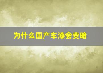 为什么国产车漆会变暗