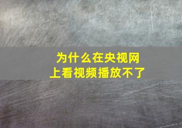 为什么在央视网上看视频播放不了