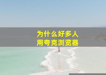 为什么好多人用夸克浏览器