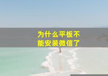 为什么平板不能安装微信了