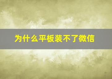 为什么平板装不了微信