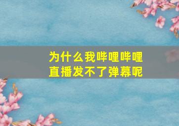 为什么我哔哩哔哩直播发不了弹幕呢