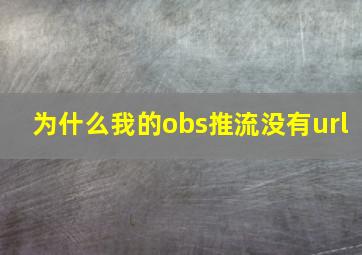 为什么我的obs推流没有url