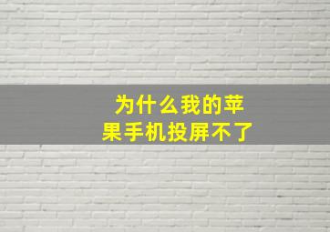 为什么我的苹果手机投屏不了