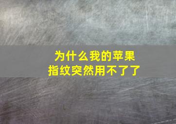 为什么我的苹果指纹突然用不了了