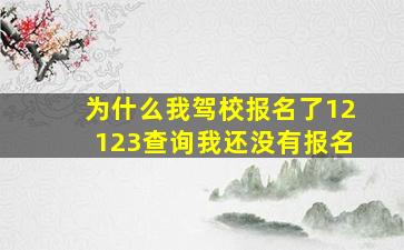 为什么我驾校报名了12123查询我还没有报名