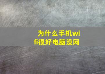 为什么手机wifi很好电脑没网