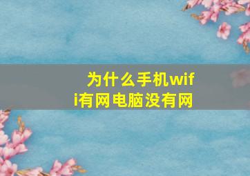 为什么手机wifi有网电脑没有网