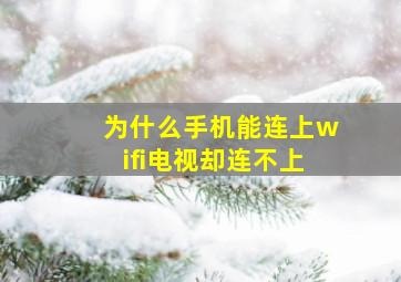 为什么手机能连上wifi电视却连不上