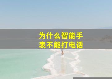 为什么智能手表不能打电话