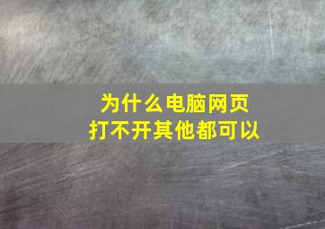 为什么电脑网页打不开其他都可以