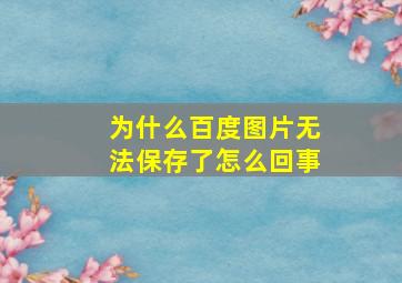 为什么百度图片无法保存了怎么回事