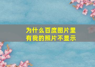 为什么百度图片里有我的照片不显示