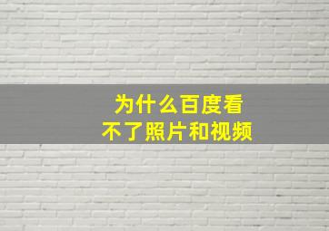 为什么百度看不了照片和视频