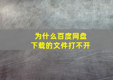 为什么百度网盘下载的文件打不开