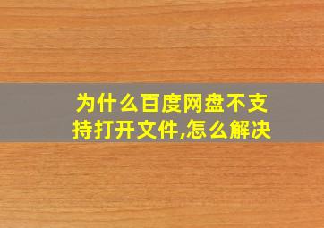 为什么百度网盘不支持打开文件,怎么解决