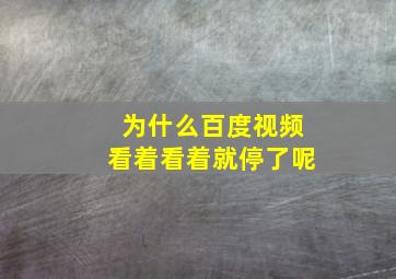 为什么百度视频看着看着就停了呢