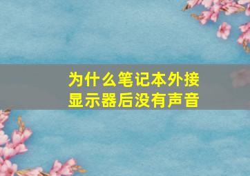 为什么笔记本外接显示器后没有声音