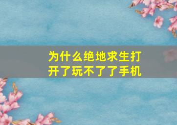 为什么绝地求生打开了玩不了了手机