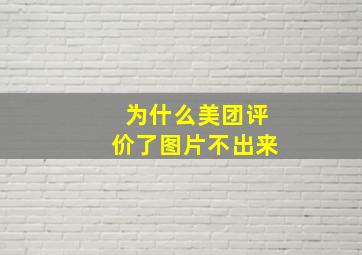 为什么美团评价了图片不出来