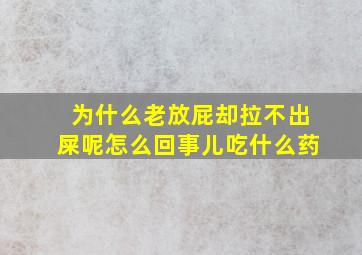 为什么老放屁却拉不出屎呢怎么回事儿吃什么药