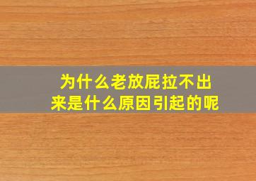 为什么老放屁拉不出来是什么原因引起的呢