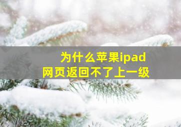 为什么苹果ipad网页返回不了上一级