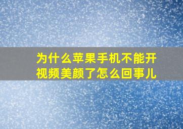 为什么苹果手机不能开视频美颜了怎么回事儿