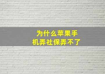 为什么苹果手机弄社保弄不了