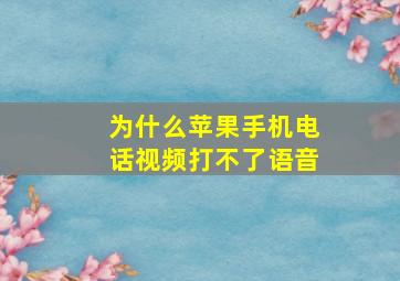 为什么苹果手机电话视频打不了语音